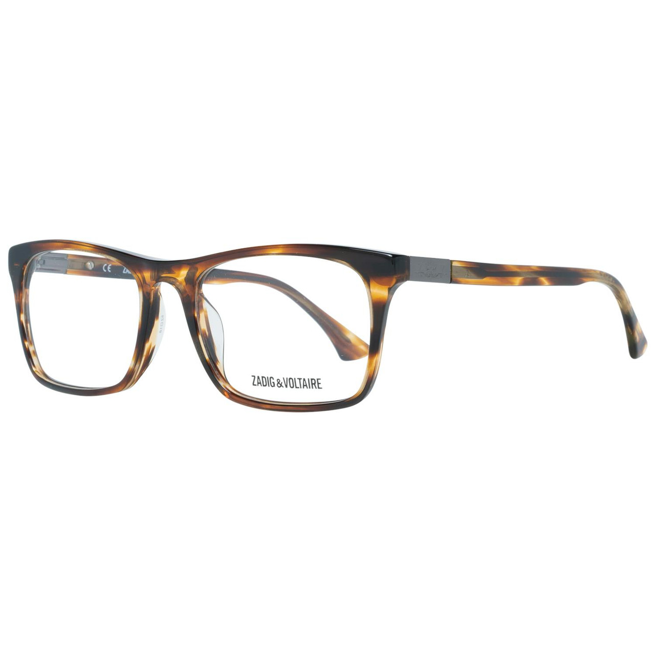 Rectangular brown plastic optical frame with case