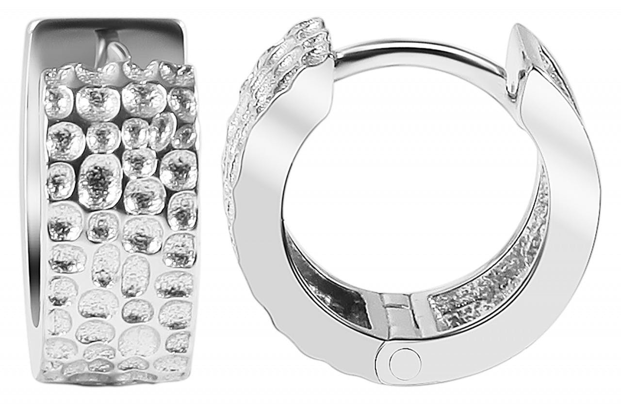 Foldable hoop earrings in sterling silver 925 rhodium plated