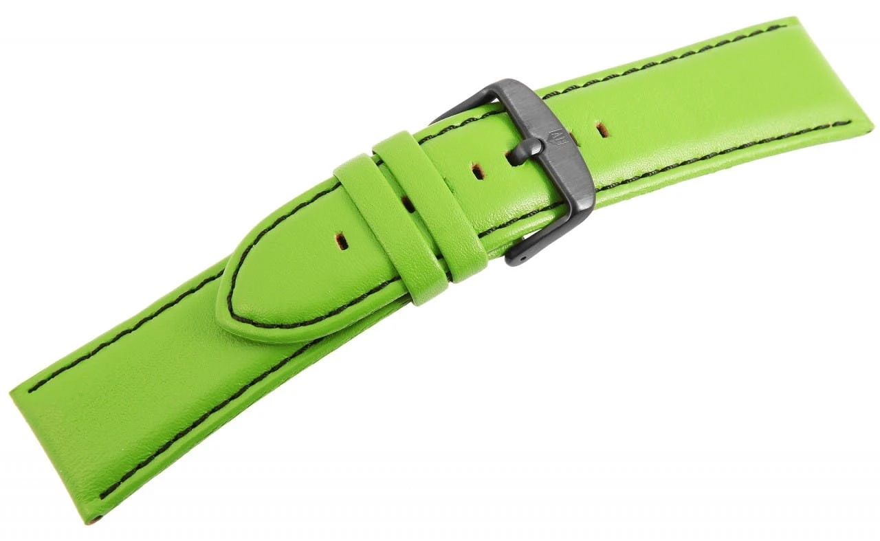 Genuine leather green watch strap