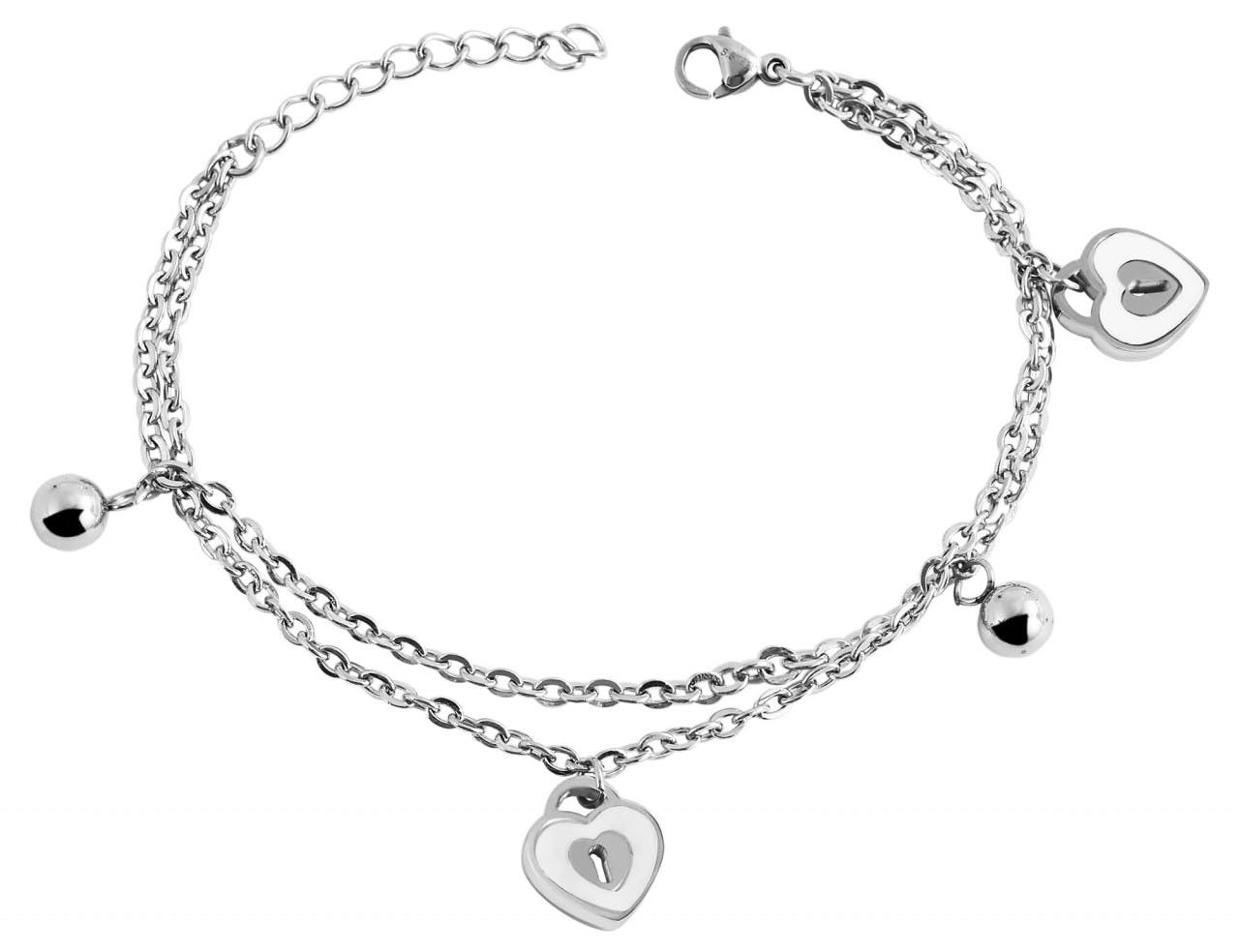Pulsera de acero inoxidable con colgantes