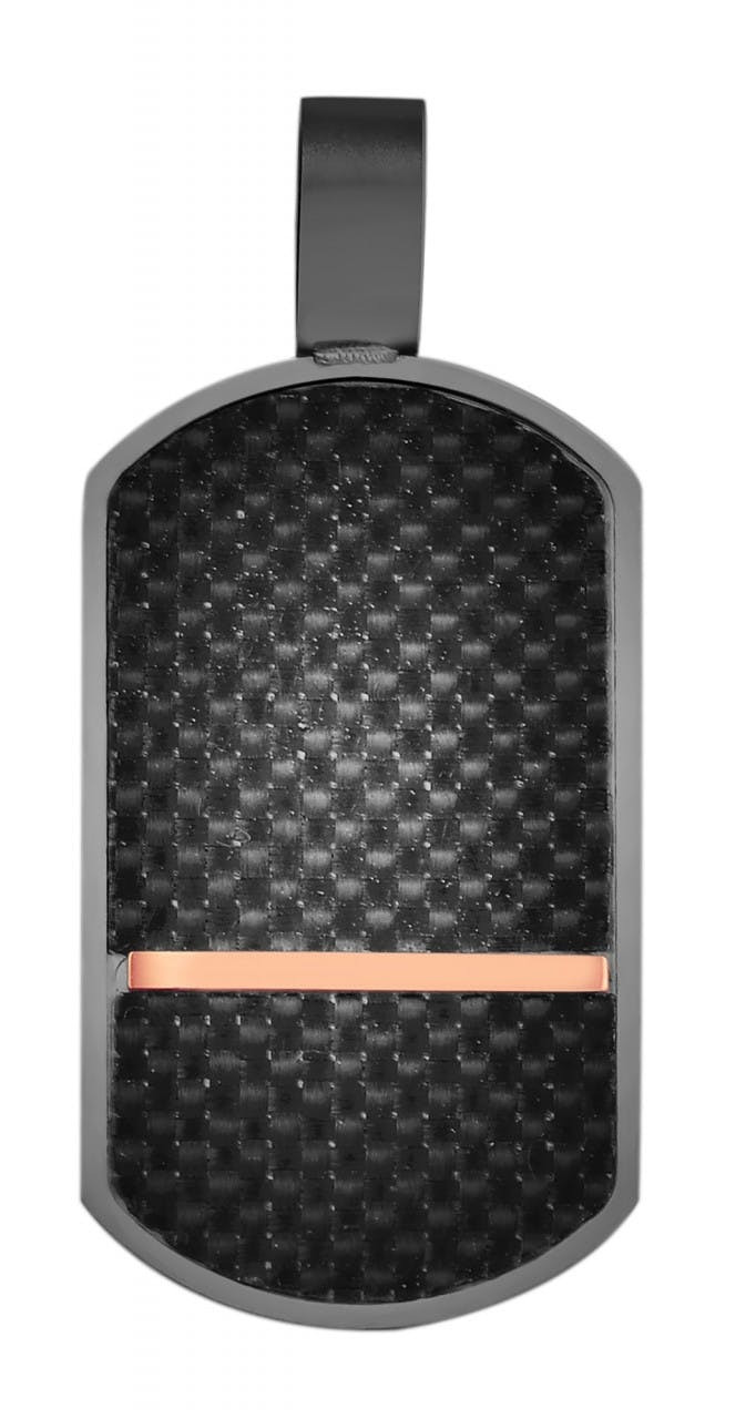 Colgante tipo dog tag en acero inoxidable negro