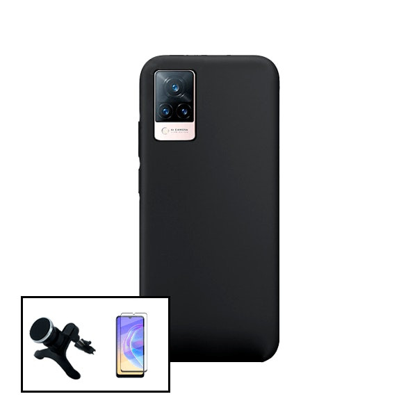 Glass Screen Protector, Silicone Case and Magnetic Car Mount for V21 5G
