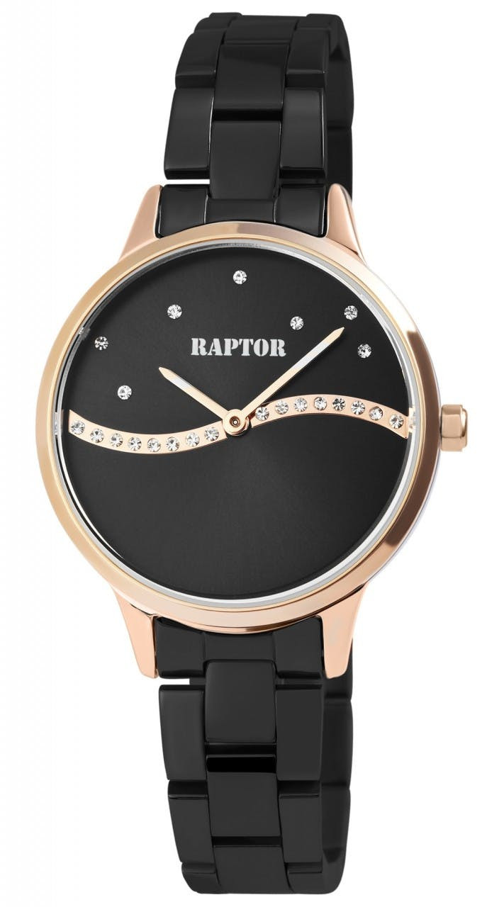 Reloj analógico de mujer en acero inoxidable con esfera con strass