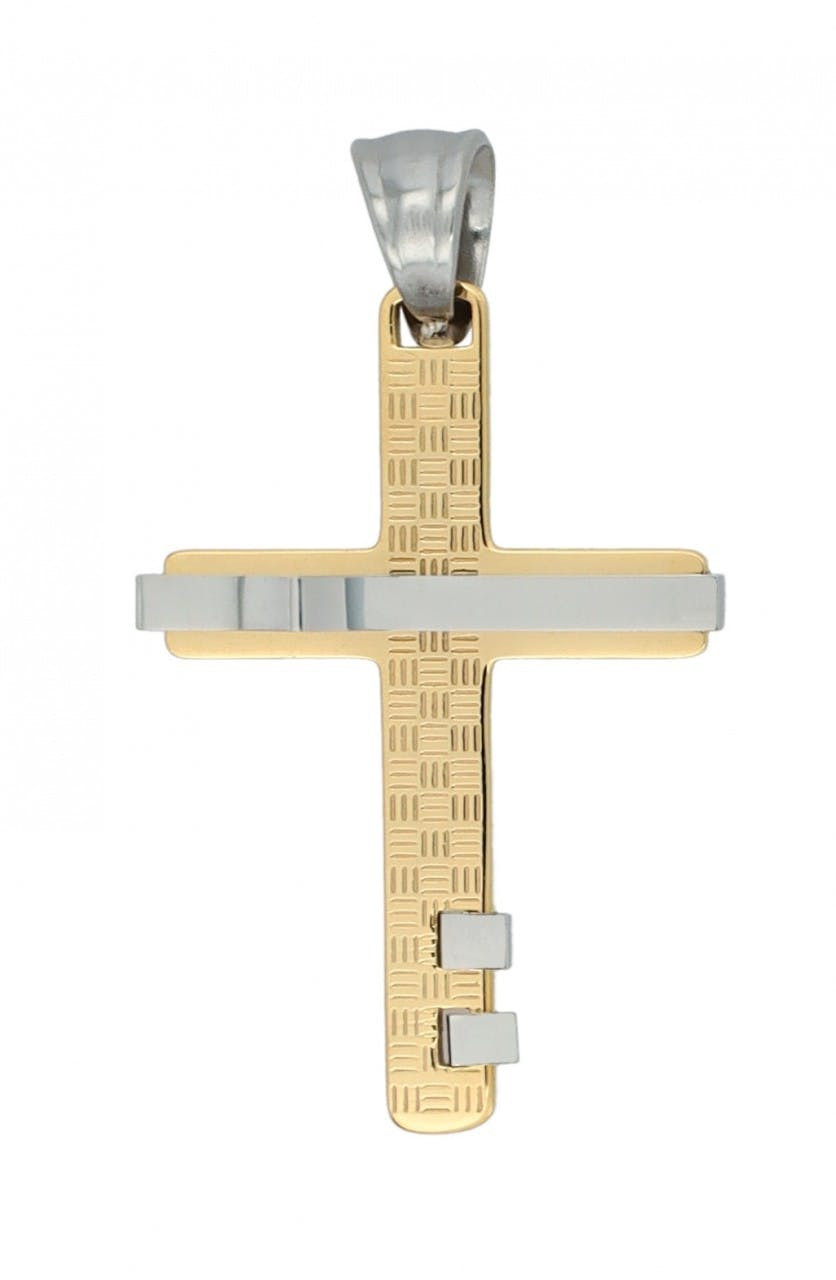 Colgante Ellis en acero inoxidable con baño iónico bicolor