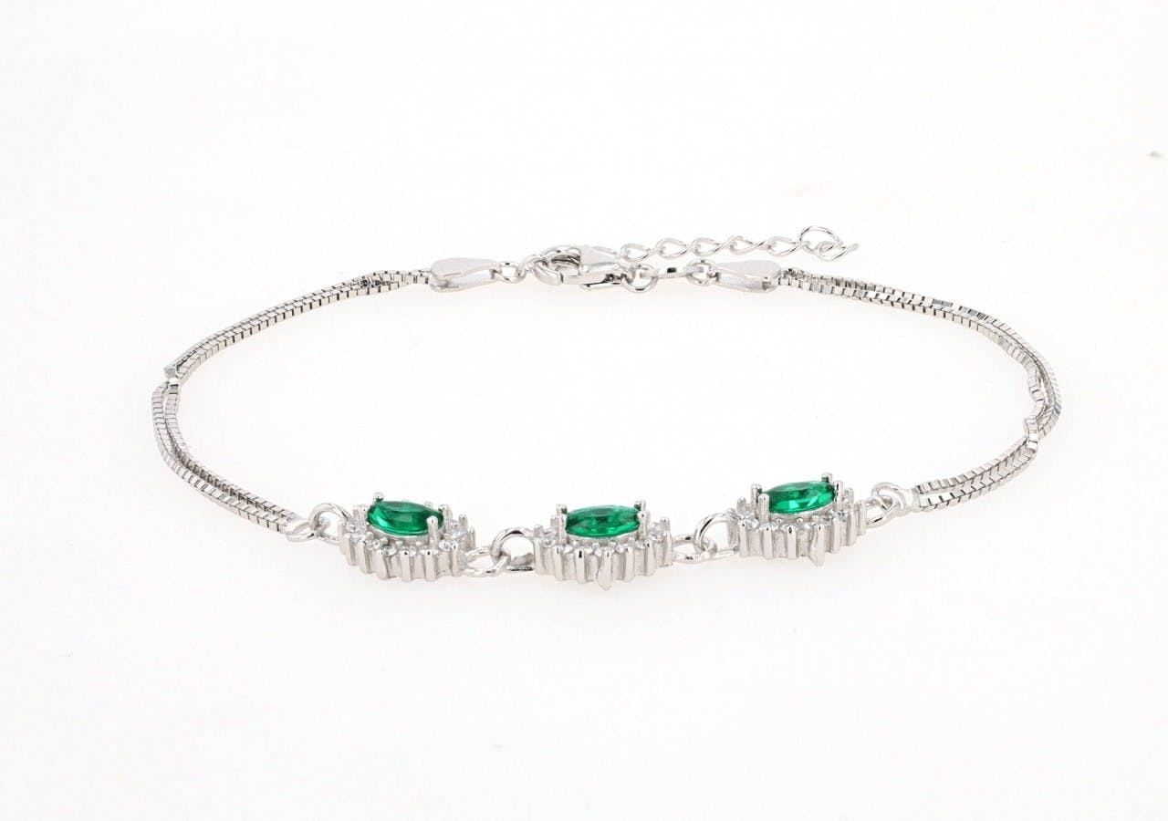 Pulsera Astara plata 925 bañada en rodio con circonitas