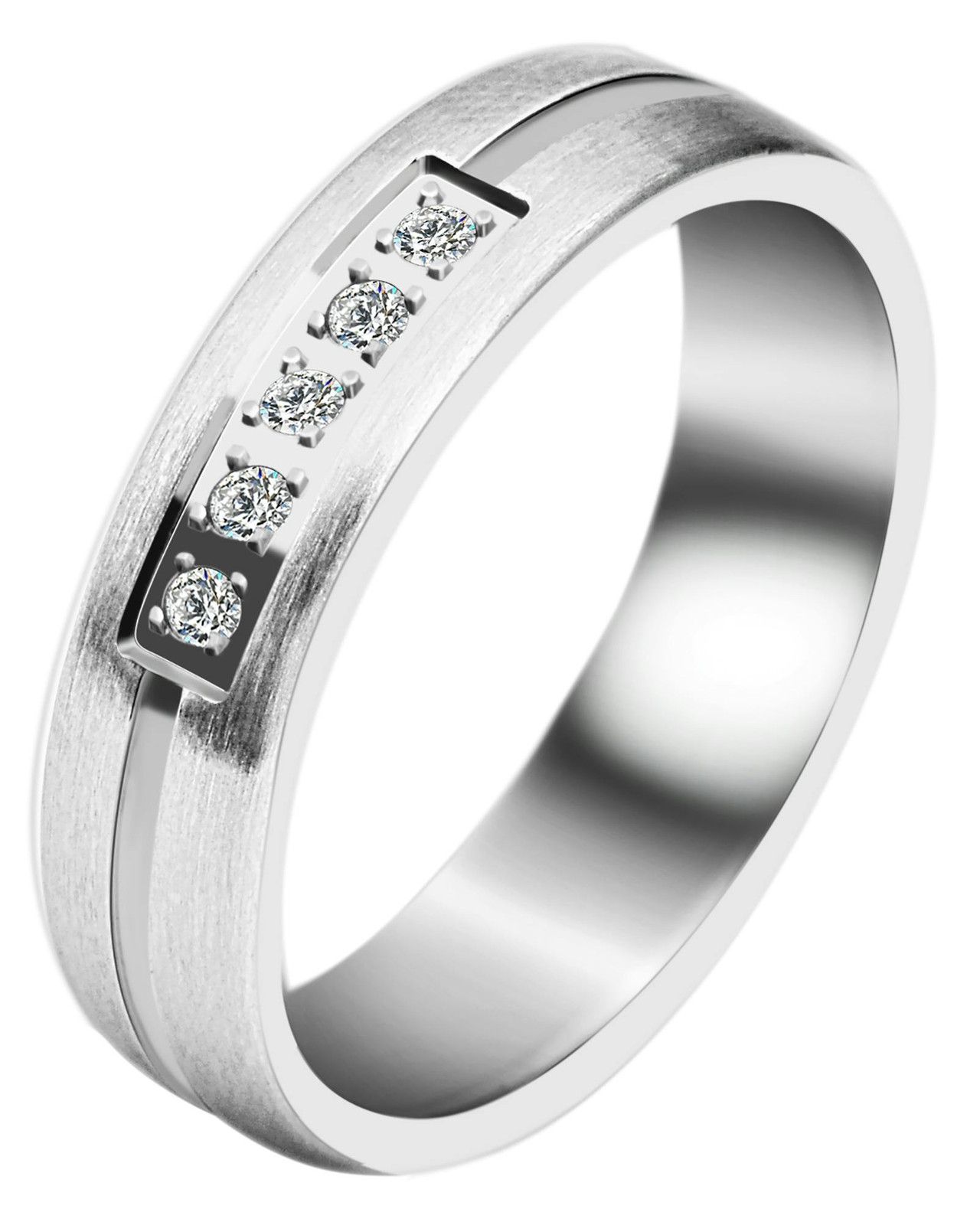 Anillo femenino de acero inoxidable con piedras simil