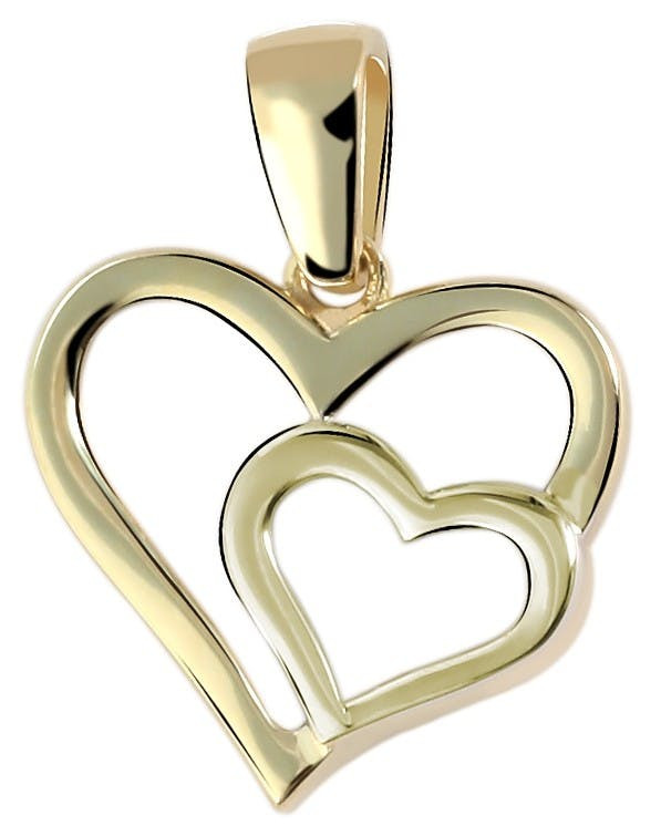 Colgante corazón entrelazado en oro 14k