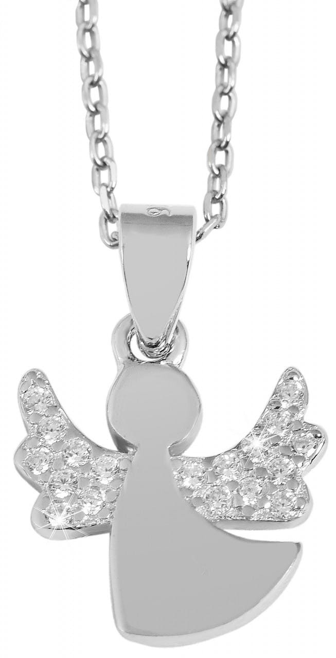 Colgante Ángel Plata 925 con Circonitas Bañado en Rodio