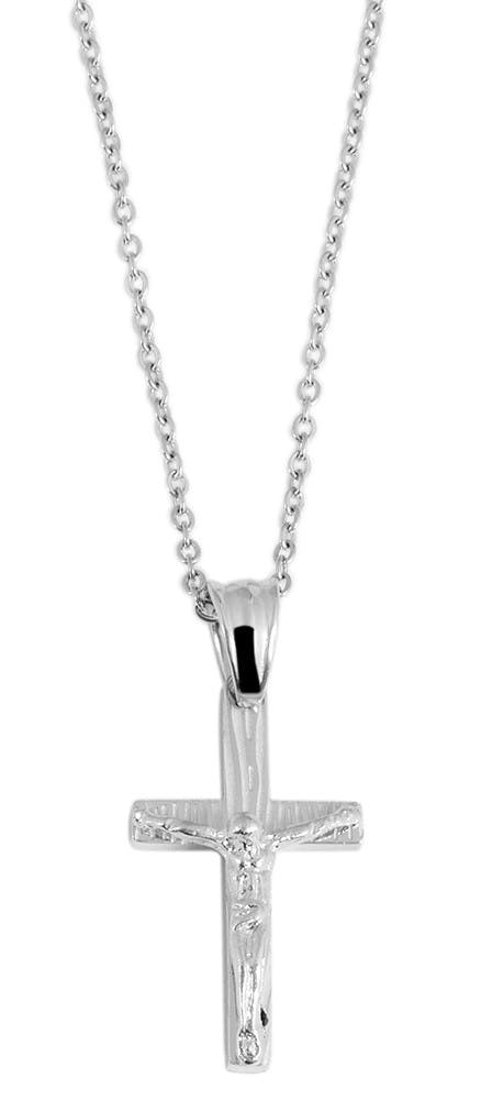Collar de acero inoxidable con colgante de cruz