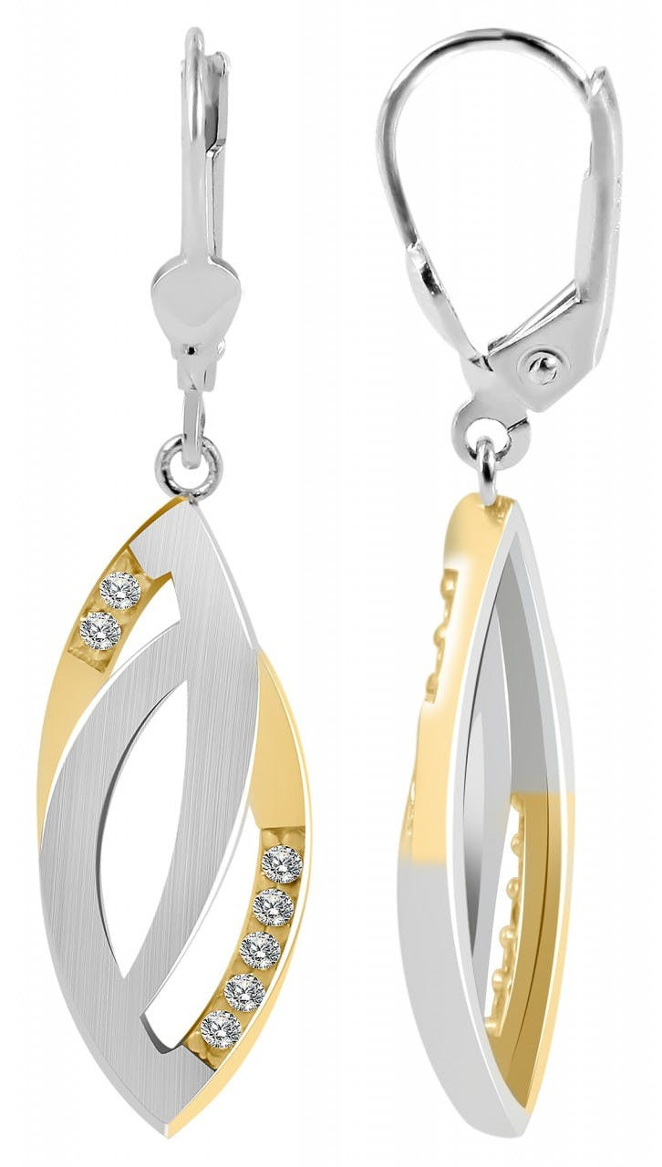 925 silver earrings with zirconia and rhodium plating