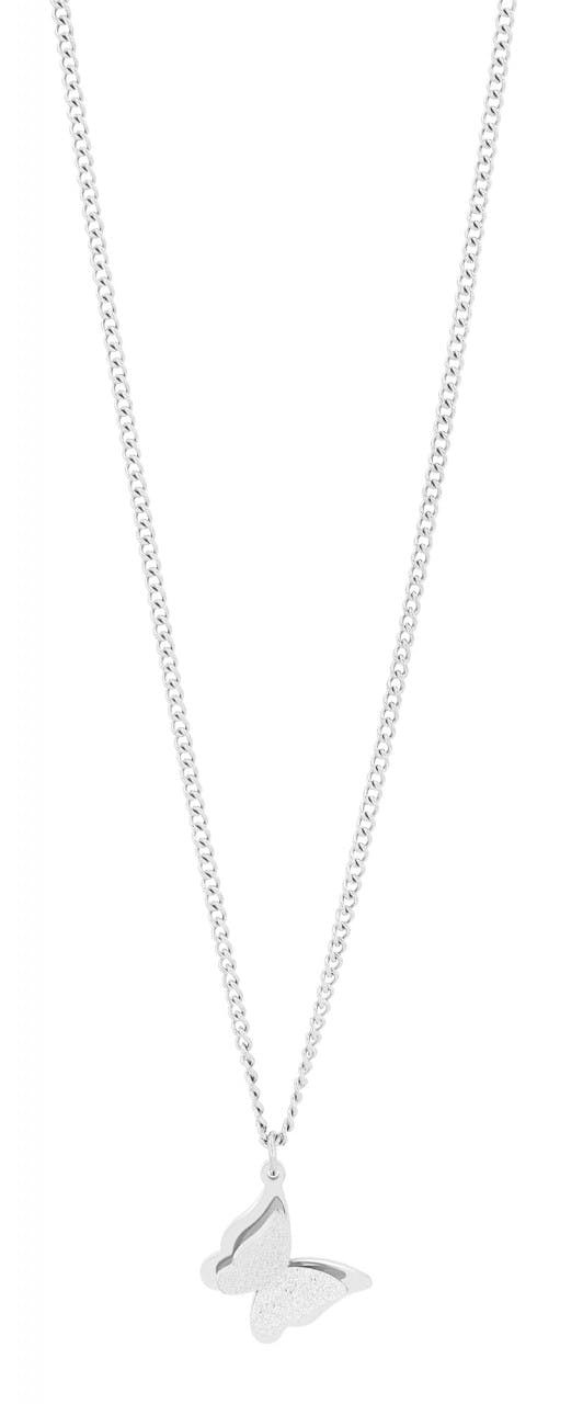 Nilo stainless steel necklace with butterfly pendant