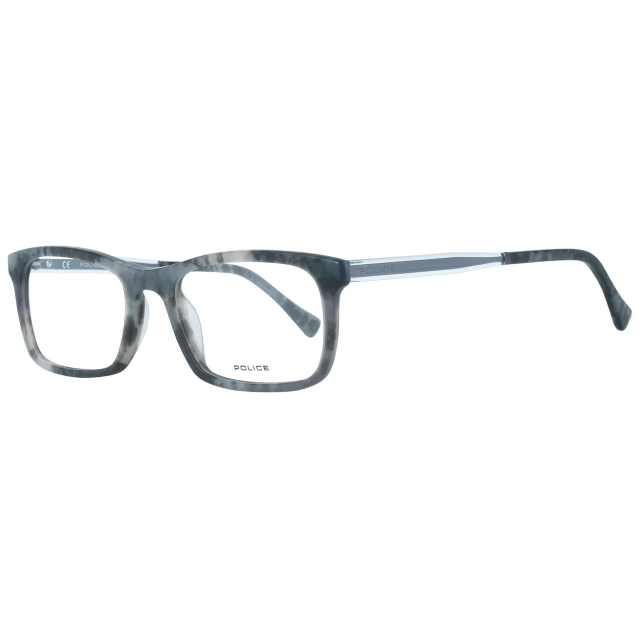 Rectangular grey optical frame with branded pouch