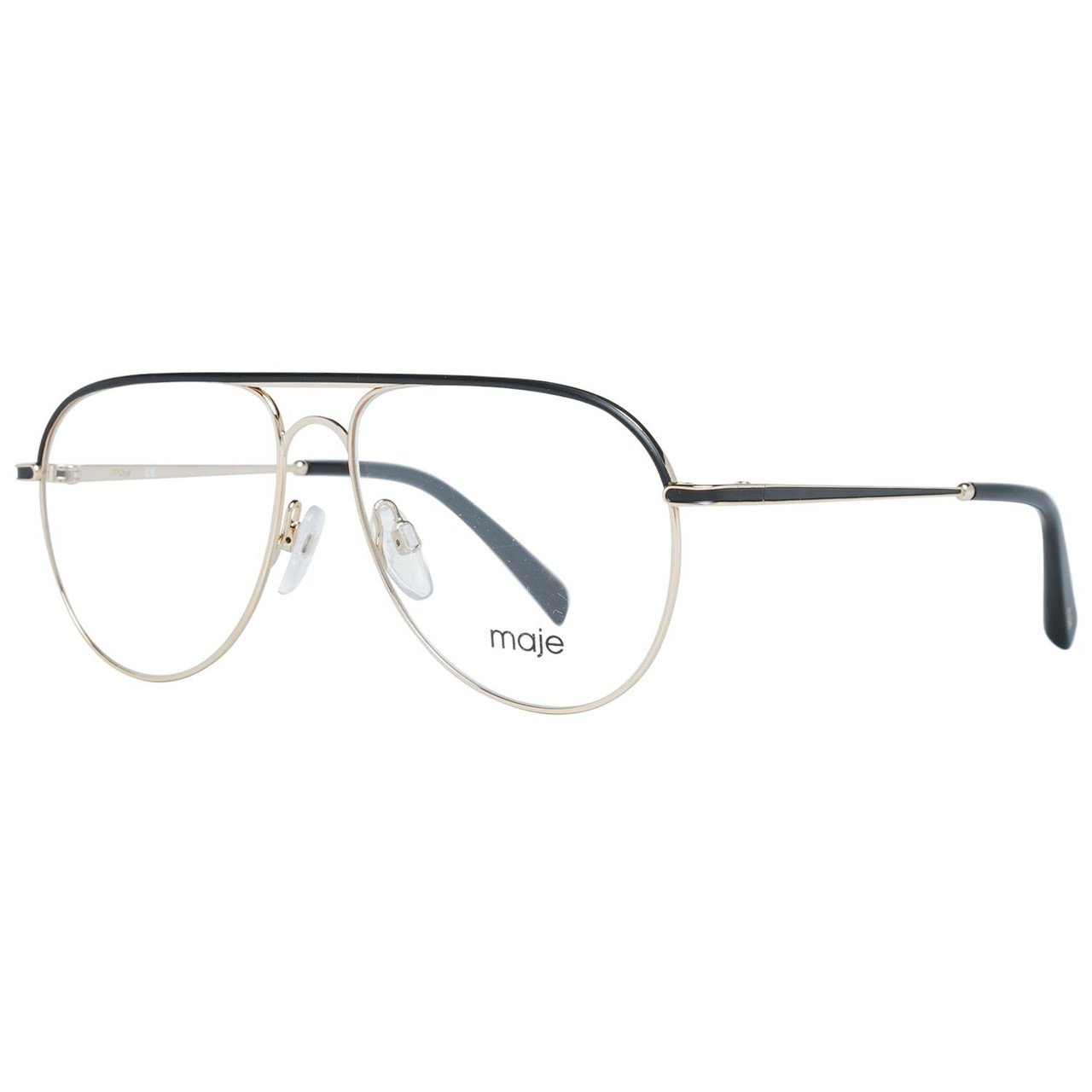 Aviator gold stainless steel optical frame with branded pouch