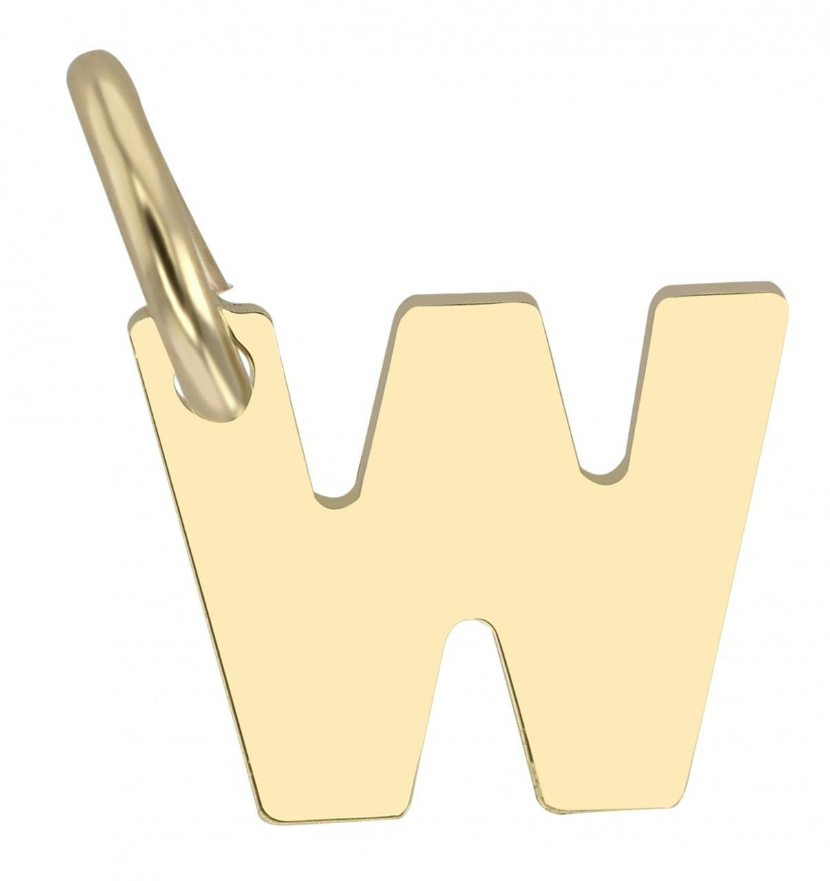 Colgante letra W en oro 8k