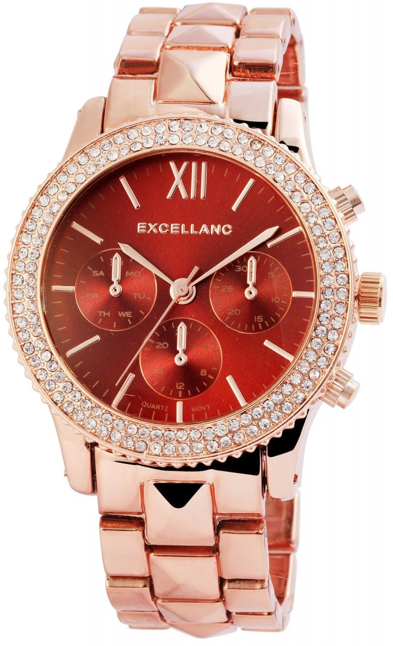 Reloj de mujer con brazalete de metal y cristales