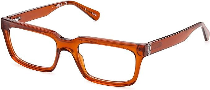 Montura óptica rectangular marrón GUESS con estuche