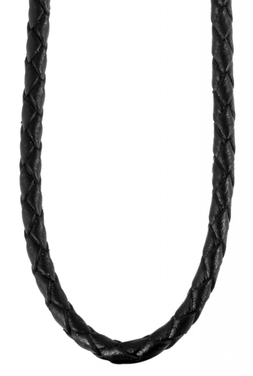 Collar de cuero genuino trenzado con cierre de langosta en acero inoxidable