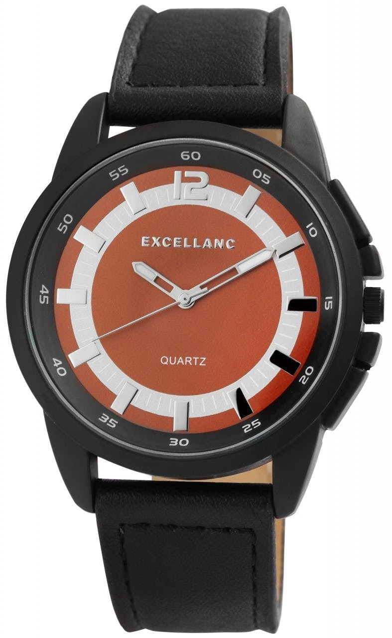 Reloj unisex con correa de cuero y caja de 45 mm