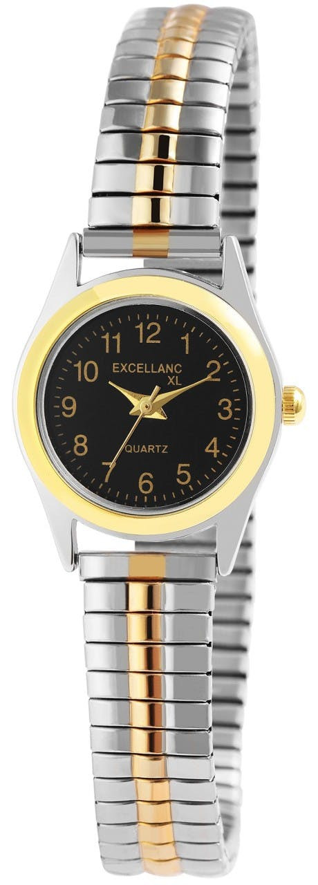 Women's analog watch with leather strap and 26 mm metal case