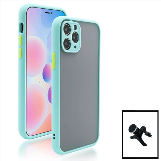 Shockproof translucent case for iPhone 11 with magnetic car mount