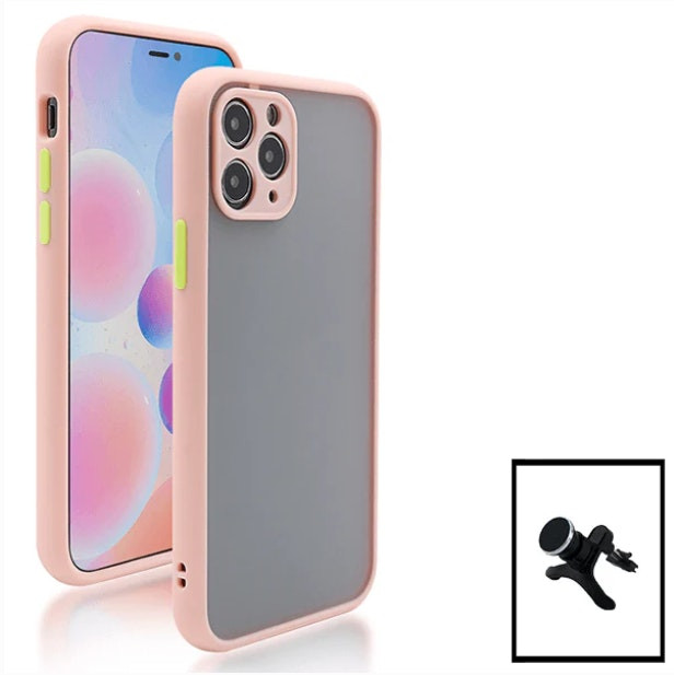 Funda antichoque translúcida y soporte magnético para iPhone 11