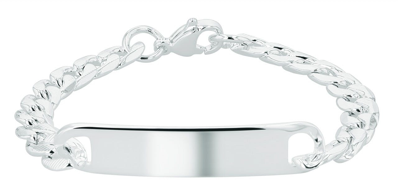 Pulsera de acero inoxidable con placa grabable