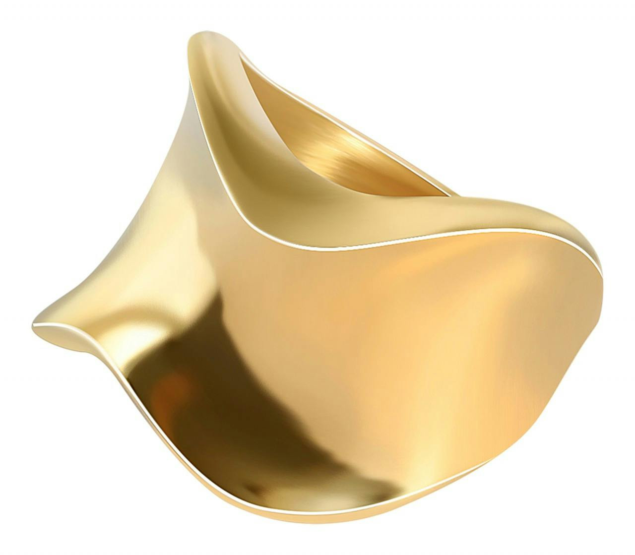 Anillo de acero inoxidable con baño iónico dorado
