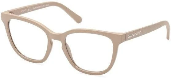 Montura óptada cuadrada beige en acetato para mujer con funda