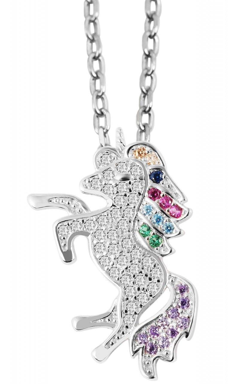 Colgante Unicornio en Plata 925 con Circonitas y Baño de Rodio