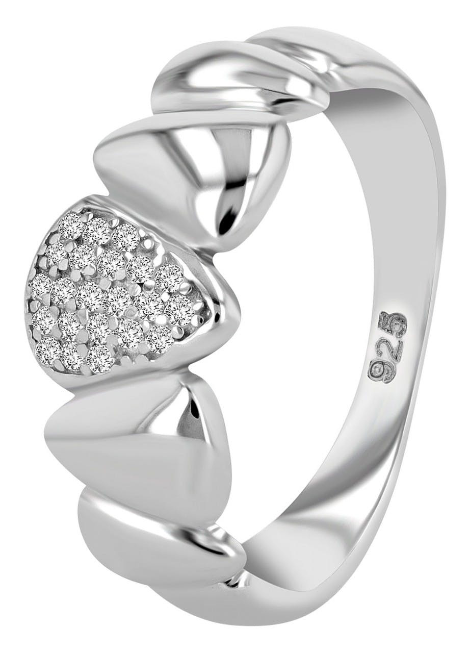 Silver sterling 925 ring with zirconia, rhodium plated