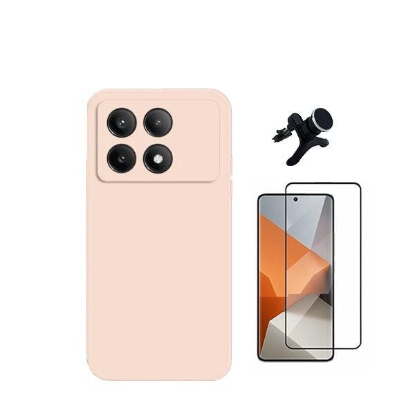 Protection kit for Xiaomi Poco X6 Pro 5G — tempered glass, silicone case and magnetic car mount