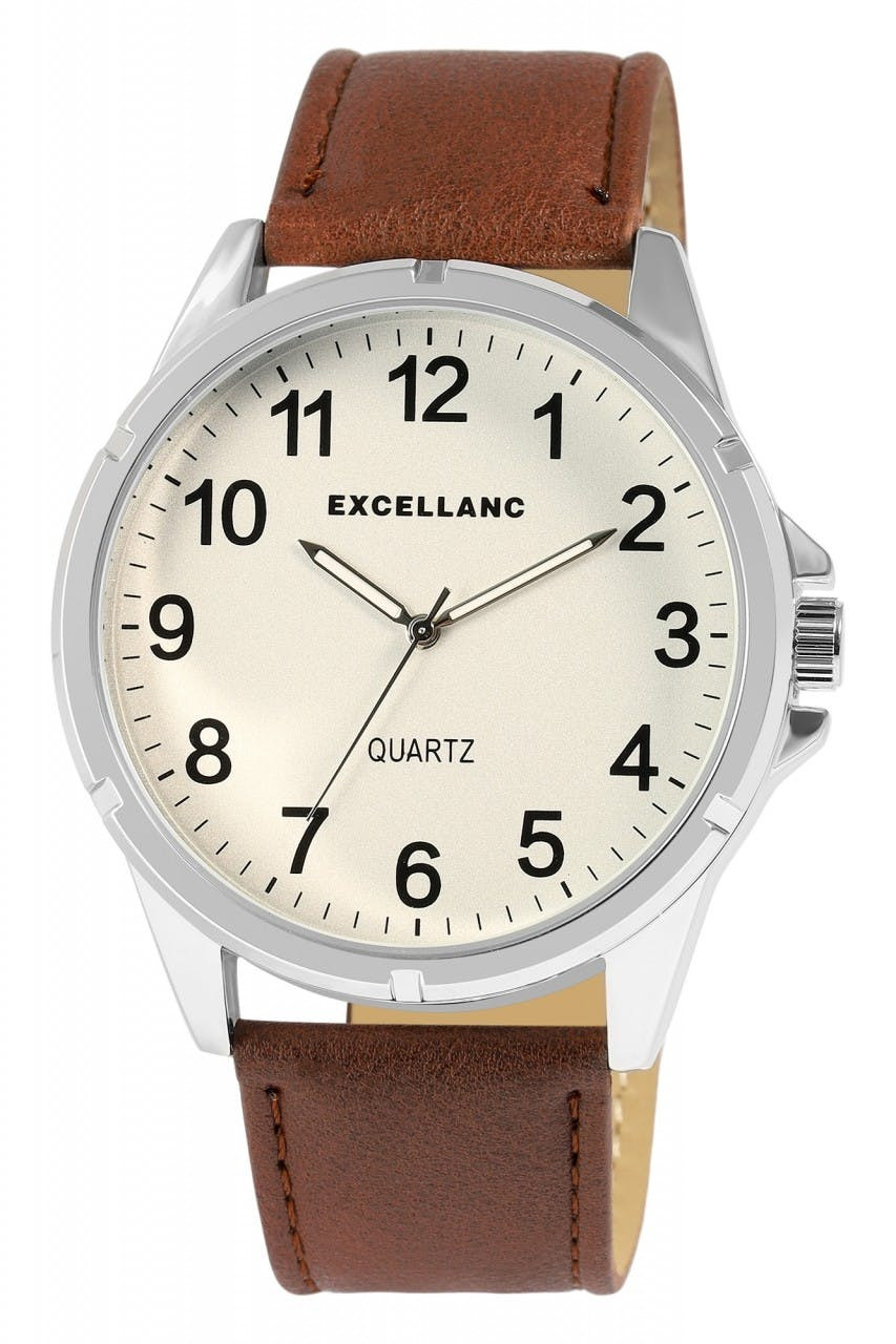 Reloj hombre con correa de piel sintética caja 47 mm
