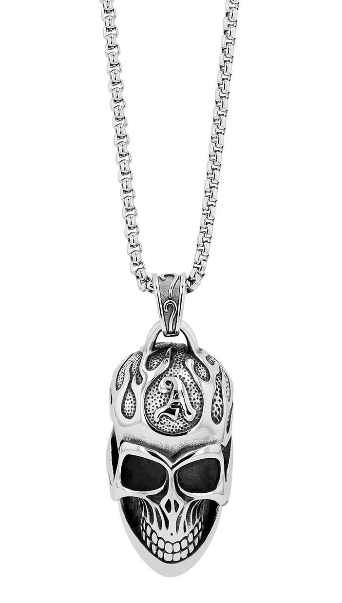 Collar con colgante calavera en acero inoxidable