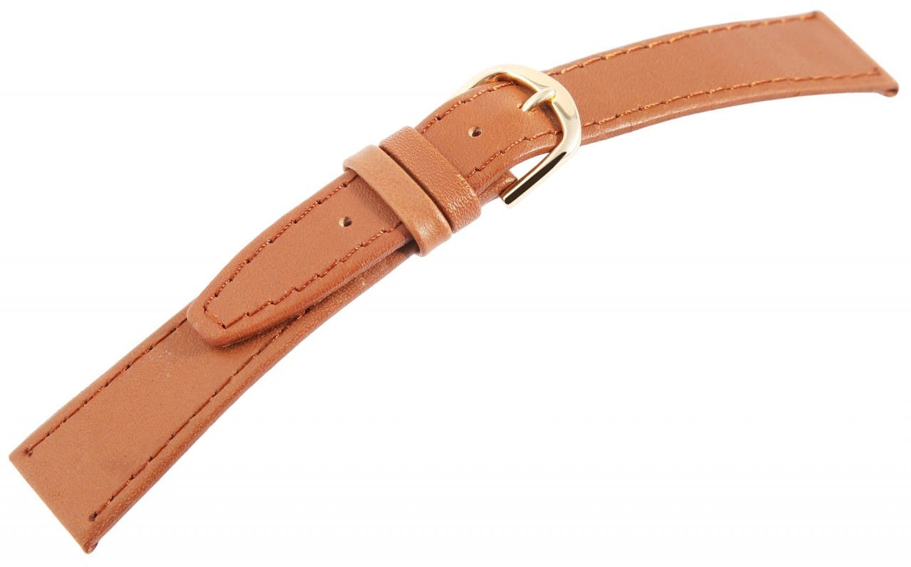 Correa de reloj en cuero genuino marrón 18mm