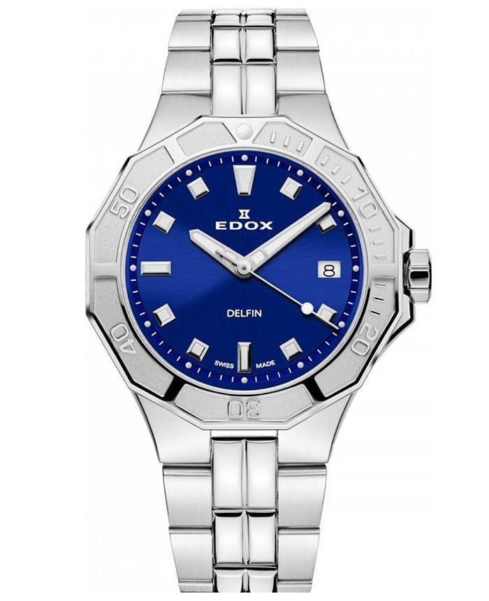 Delfin Diver Lady reloj en acero con esfera azul y cristal de zafiro