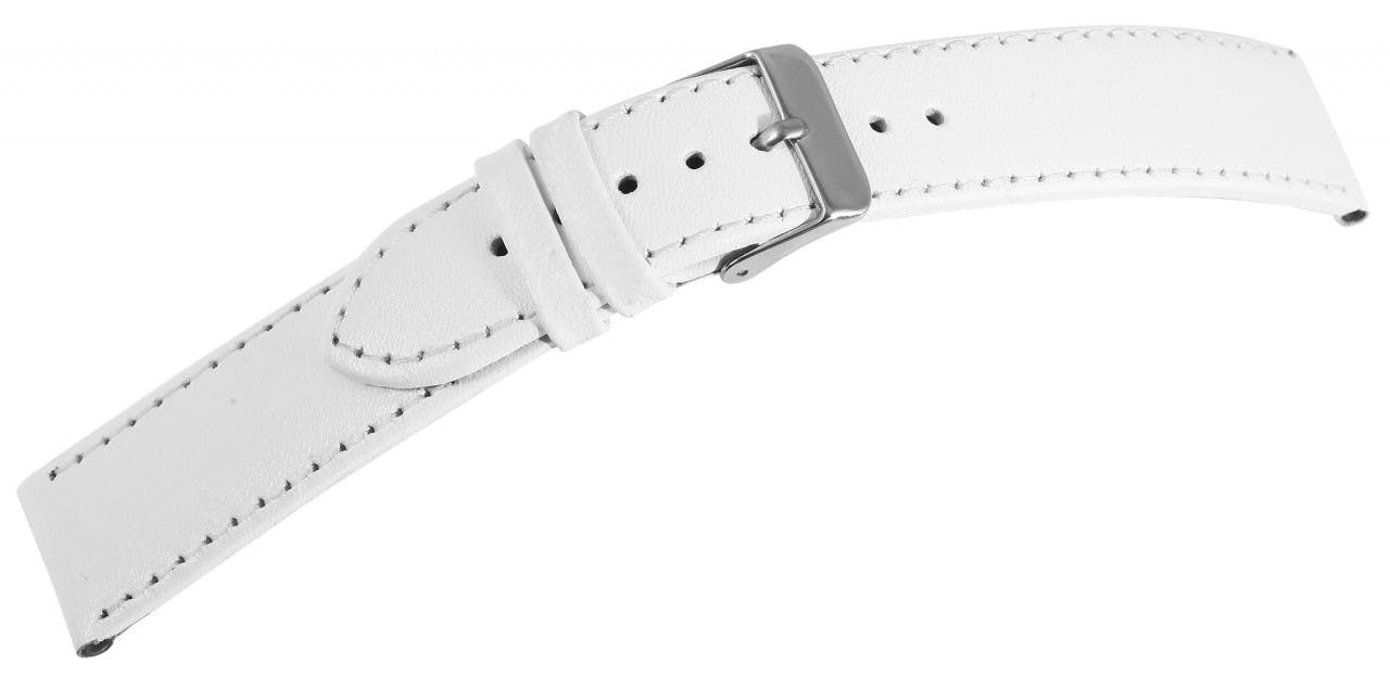 Correa de reloj de piel genuina blanca