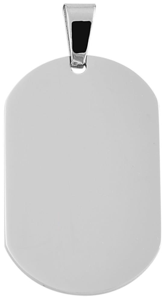 Stainless steel tag pendant with oval eyelet