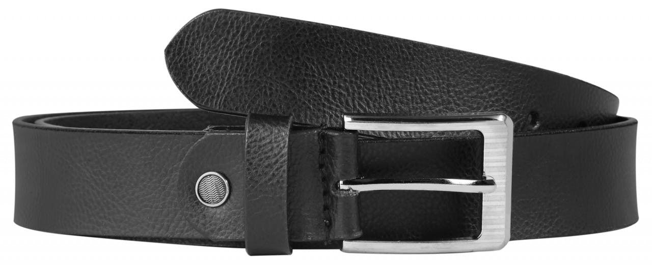 Leather belt with metal buckle