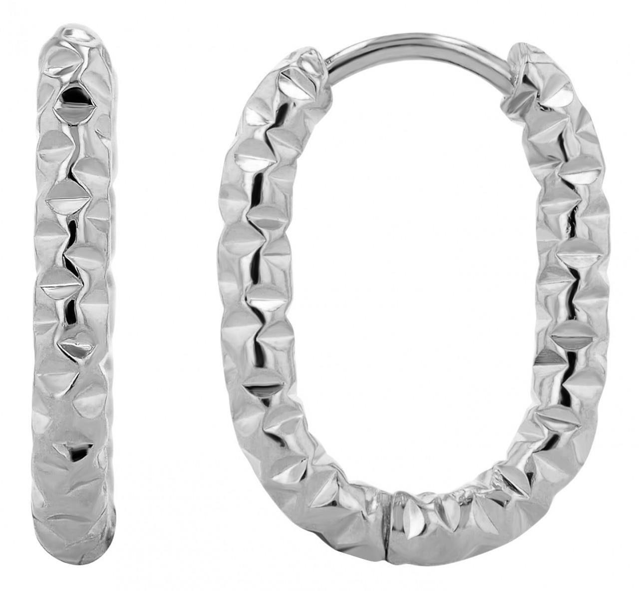 Stainless steel bicolor hoop earrings with hinged closure