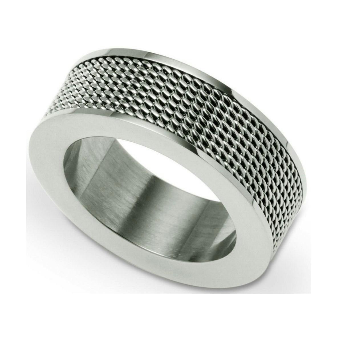 Stainless steel men's ring with silver finish