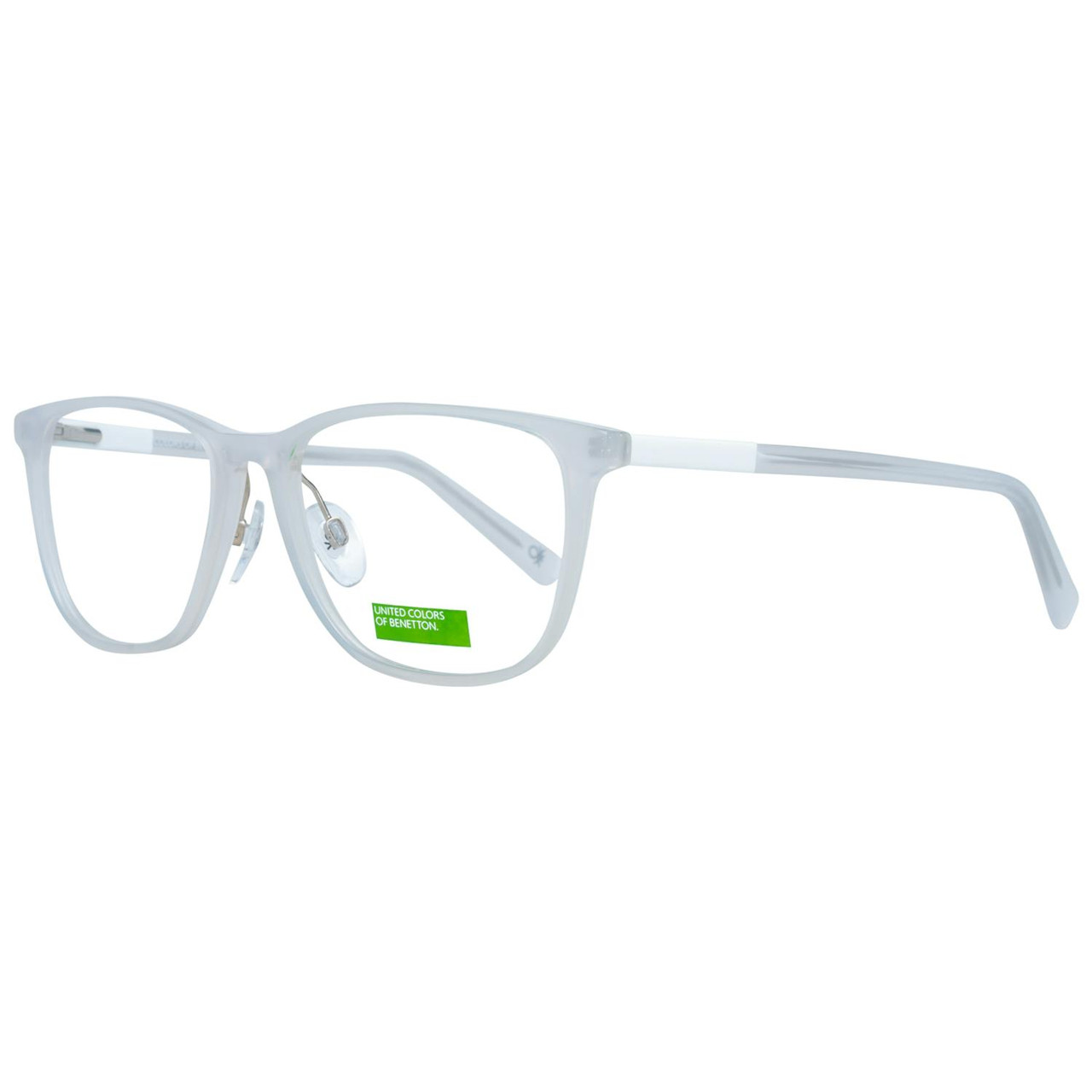 Montura óptica BENETTON acetato blanco aro completo trapecio 55 mm