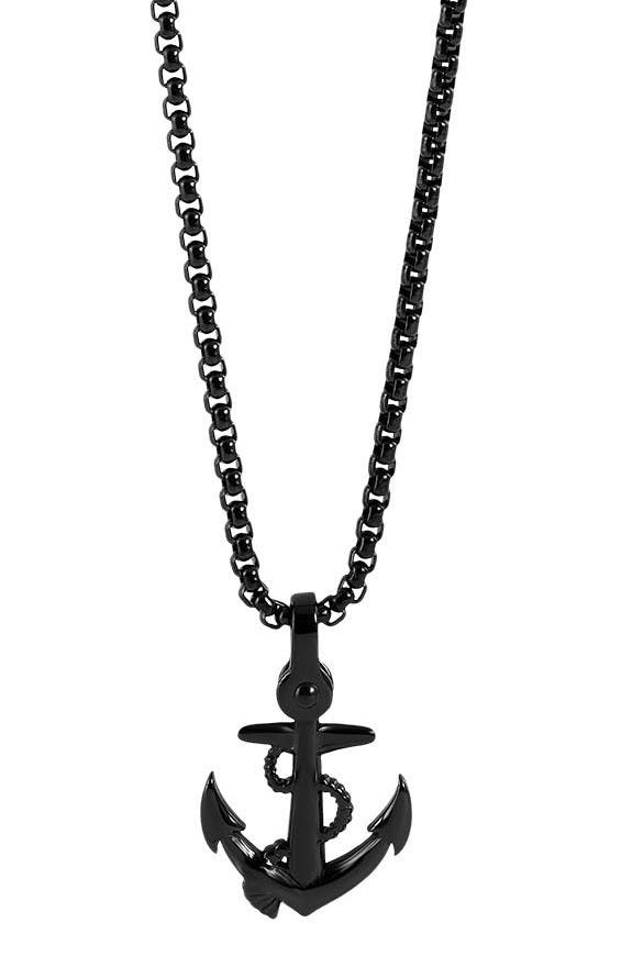 Collar con colgante de ancla en acero inoxidable