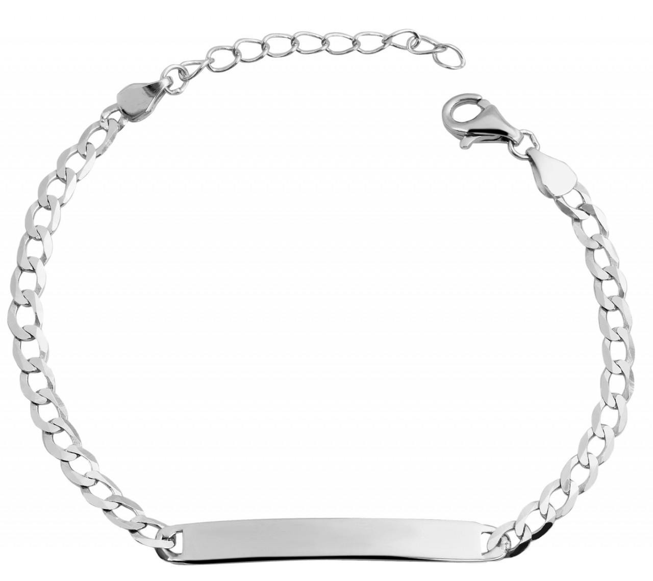Pulsera de identificación filigrana plata de ley 925 bañada en rodio