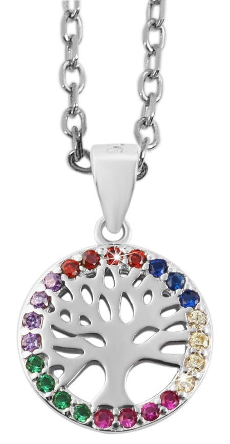 Colgante Árbol de la Vida en Plata 925 con Circonitas, sin cadena