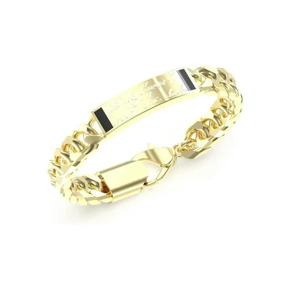 Men's stainless steel bracelet gold and black