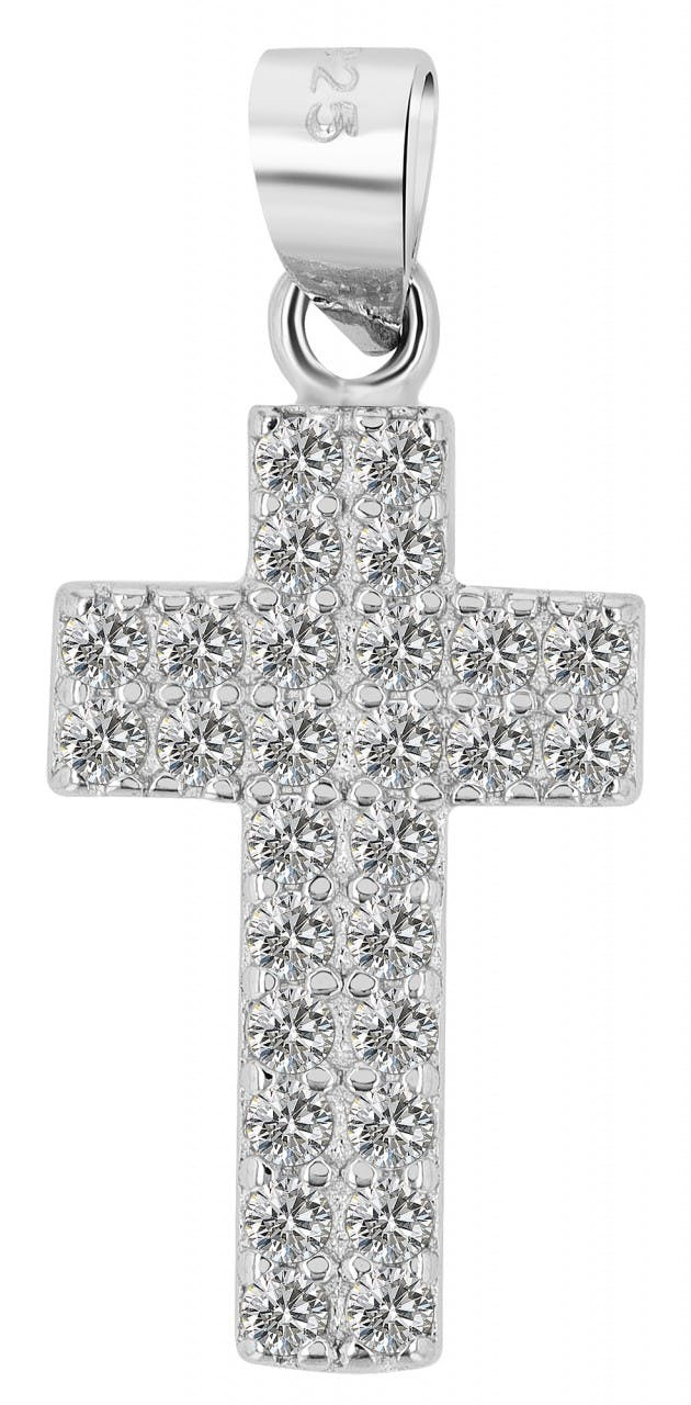 Colgante cruz plata 925 bañado en rodio sin cadena