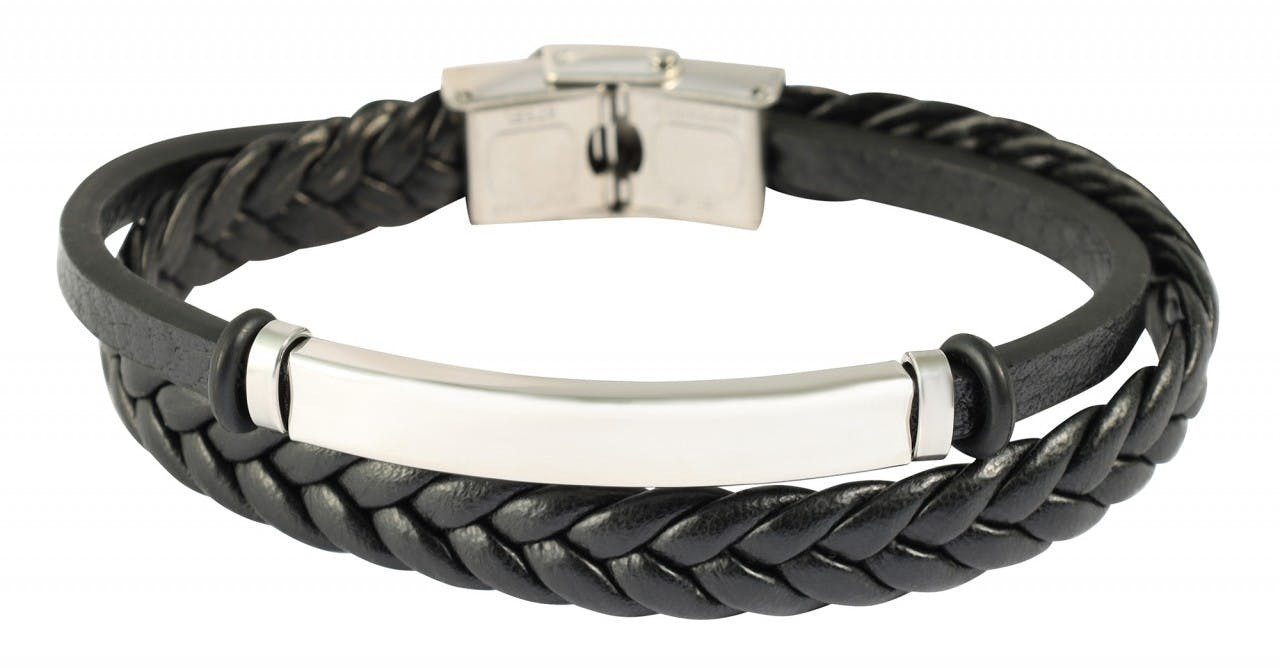 Pulsera Niklas en piel sintética y acero inoxidable