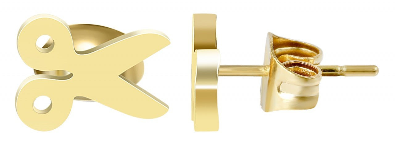 Pendientes forma tijeras en acero inoxidable