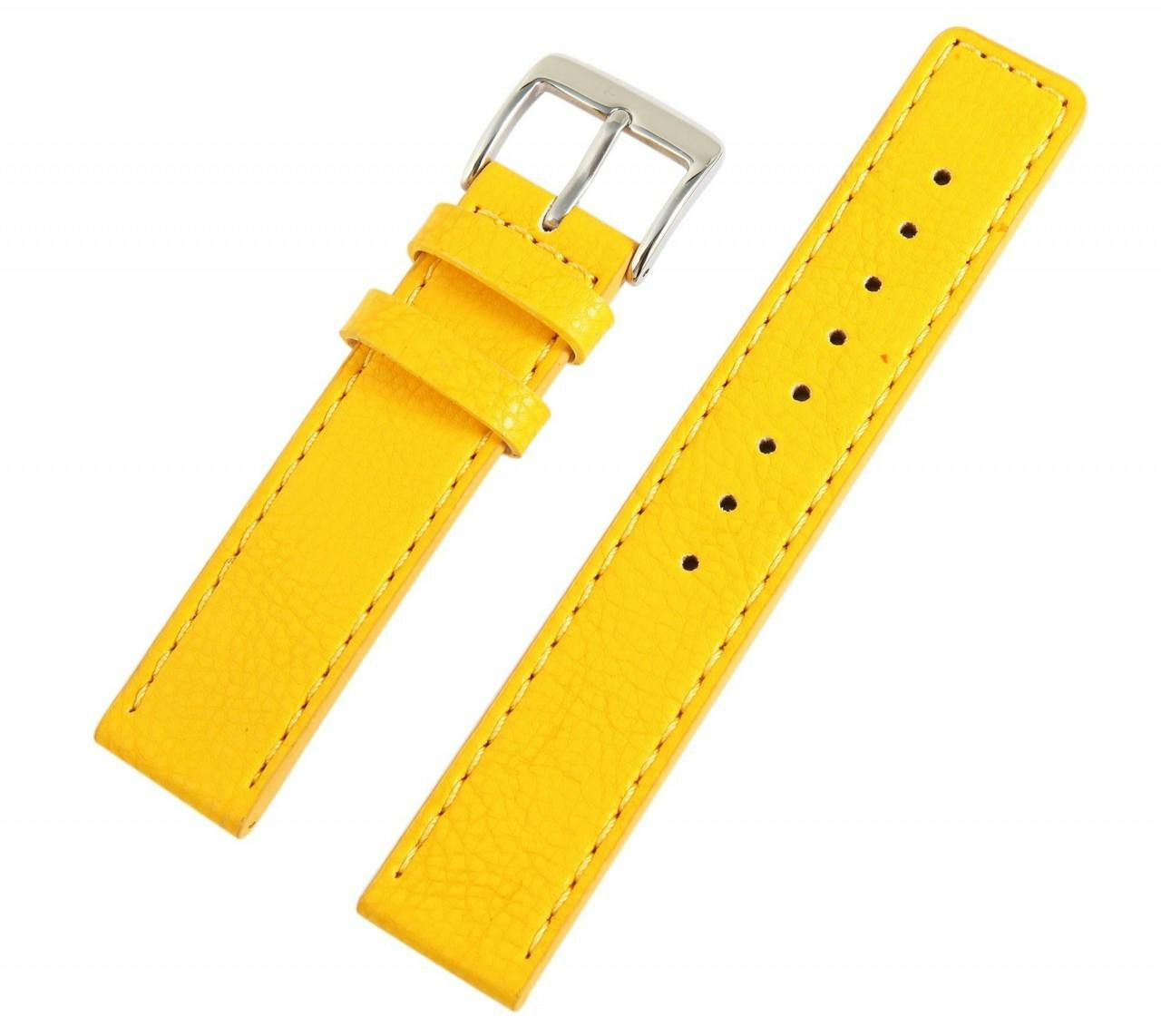 Genuine leather watch strap - yellow