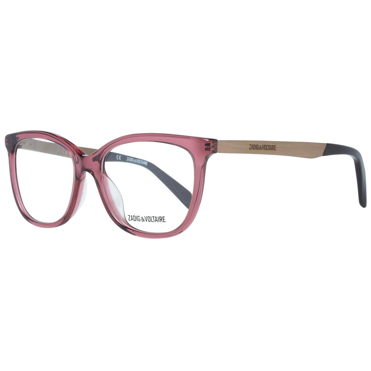Montura óptica rectangular plástico rojo con funda